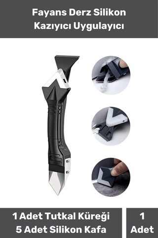 Fayans Derz Dolgu Silikon Kazıyıcı Sıyırıcı Sıyırıcı Doğrayıcı Uygulayıcı 3 İn 1 Aparat Mutfak Banyo