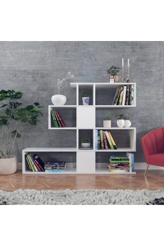 Decormet Karlin Kitaplık Beyaz Beyaz