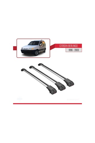 Citroen Berlingo 1996-2003 Arası İle Uyumlu Ace-1 Ara Atkı Tavan Barı Gri 3 Adet Bar