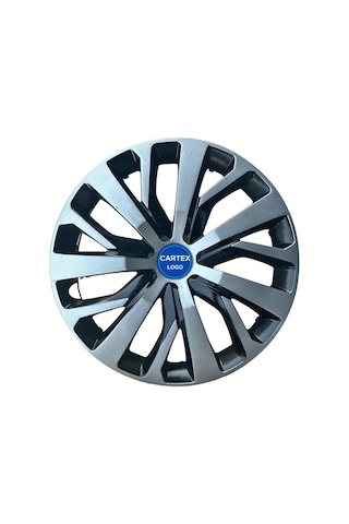 Citroen 16'' İnç Araçlar İçin Uyumlu Jant Kapağı Siyah - Gri Logo