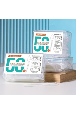 Willowhaven Rımı Smıle 50 Adet Diş İpi Temizlik Çubuğu, Polietilen Malzeme, Kokusuz