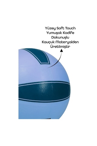 All Court Voleybol Topu Pompa Dahil Set Kauçuk Dikişsiz Yekpare Üretim İç Dış Mekan No:5 Mavi Mavi