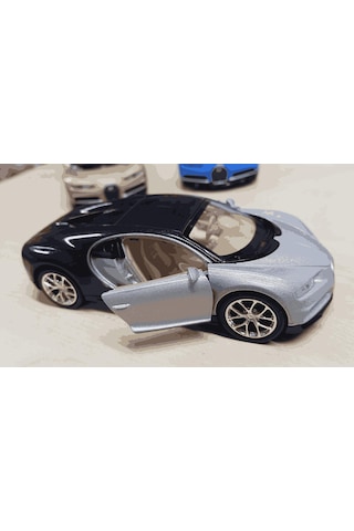 Oyuncak Metal Model Araba 1/36 Çek Bırak Bugatti Chiron Gri