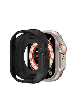 Forzacase Apple Uyumlu Watch  Ultra / Ultra 2 49mm İle   Önü Açık Armor Silikon Tpu Kasa Koruyucu Kılıf - Fc1176