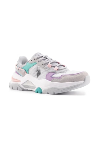 U.s. Polo Assn. Vincent Wmn 4fx Kadın A.gri-lila-yeşil Sneaker Ayakkabı-gri Gri