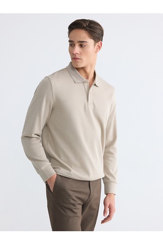 Lcwaıkıkı Classic Gri Polo Yaka Erkek Sweatshirt