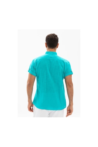Kısa Kol Şile Bezi Bodrum Erkek T-shirt Turkuaz 3054 Turkuaz