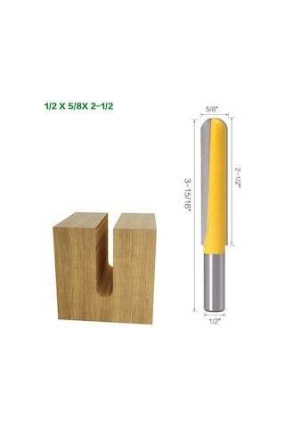 Shineyee Ahşap İşleme Uçları Seti: Uzun Konik Tabanlı Freze, Oyma Ve Kenar Düzeltici Aletler 3'lü Paket, 12mm Saplı