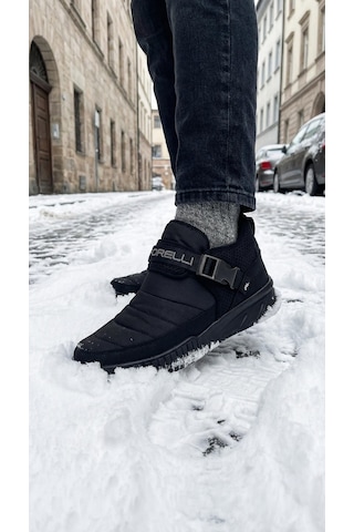 Cem Pekşen Forelli Kaymaz Taban Su İtici Unisex Kışlık Bot Siyah