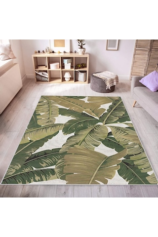 Rovigo Home Dijital Baskı Yıkanabilir Kaymaz Taban Salon Halısı Rvg0529 Yeşil