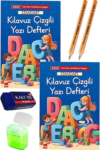Güzel Yazı Defteri A4 Büyük Boy Fatih Jumbo Kurşun Kalem Sınav Silgisi Kalemtraş Yeni Müfredat Standart Klavuz Çizgili
