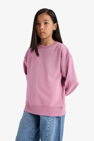 Defacto Kız Çocuk Relax Fit Bisiklet Yaka Basic Düz Sweatshirt A2797a825aupn455 Pembe
