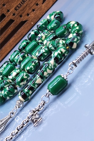İsme Özel 8 x 12 MM Kapsül Kesim Komando Tesbihi - Kişiselleştirilebilir Toz Kehribar Tespih