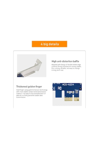 Alfais 4471 PCI-E Express 1 to 4 USB 3.0 Ekran Kartı Riser Çoklayıcı