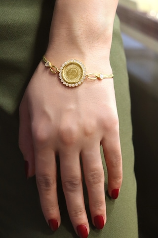 Tc Darphane  22 Ayar Çeyrek Altınlı 925 Ayar Gümüş Yılan Zincir Bileklik