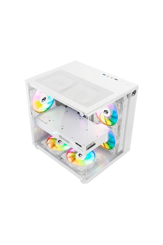 Orion Cube 3x Tuştan Değişen Rgb Fanlı M-atx Boş Bilgisayar Kasası Beyaz