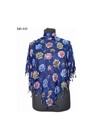 Dolce Cotton Desenli Sökme Boncuklu Eşarp 241-113 Çok Renkli