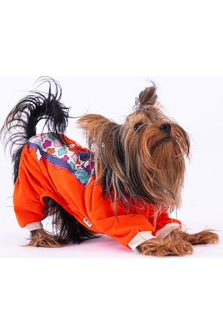 Pawstar Turuncu Giraffe Kedi Köpek Pijaması Tulumu