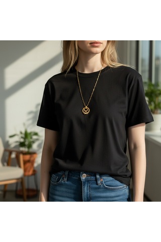 Zirkon Taşlı Burgu Model Çelik Gold Zincir Kolye Diğer
