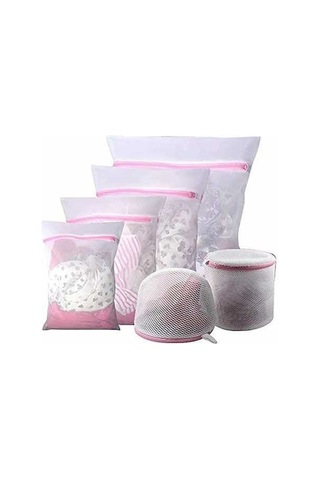 Besthome1 6'lı İnce Kıyafet Torba Seti - Ağızlı Korumalı Torbalar S-m-l-xl+2 Bar Pembe Pembe