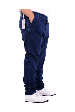 Mode Xl Büyük Beden Erkek Kot Pantolon Yan Cep Chıno 18880 Mavi Mavi