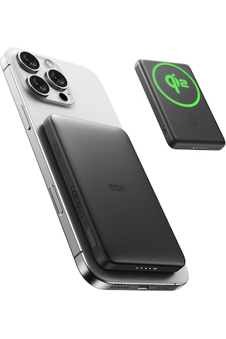 Esr Qi2 5000 Mah Taşınabilir Şarj Cihazı Magslim Powerbank Siyah