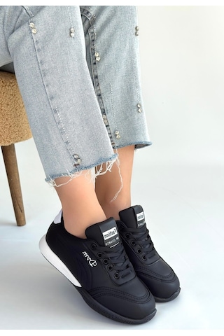 Tawen Siyah Cilt Bağcıklı Spor Ayakkabı Çok Renkli