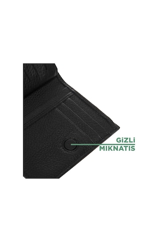 Grande Gerçek Deri Unisex Cüzdan Hakiki Deri Küçük Boy Siyah