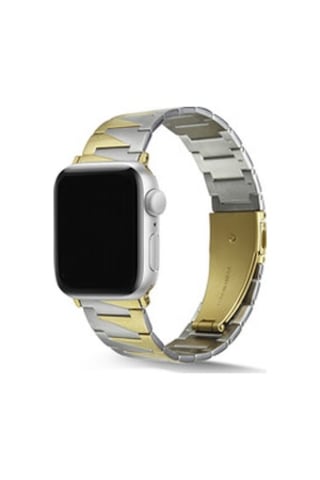Apple Watch Uyumlu 38mm Krd-48 Metal Kordon - Gümüş-gold