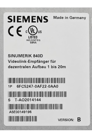 Siemens Sinumerik 840d Videolink-empfänger 6fc5247-0af22-0aa0 Endüstriyel Cnc Modülü