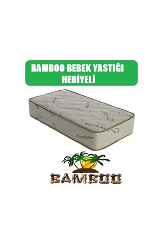 60 x 120 Ortopedik Yaylı Yatak Bamboo Bebek Yatağı Yaylı Yatak