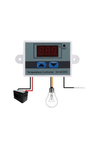 Moly 12v Mikro Bilgisayarlı Dijital Sıcaklık Kontrol Cihazı -50 C/+110 C Hassasiyetli Termostat Açma-kapama Çok Renkli Çok Renkli