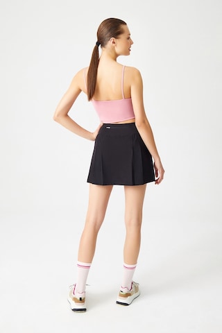 Los Ojos Siyah 2 Katmanlı Tenis Eteği - Şort Etek - Spor Etek Tennis Skirt Siyah Siyah