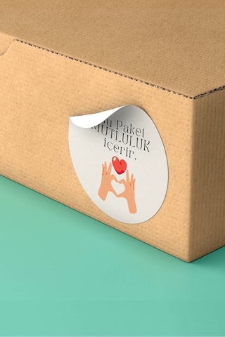 Kalp Yapan Eller Mutluluk İçerir Sticker 3x3cm St2304 Çok Renkli