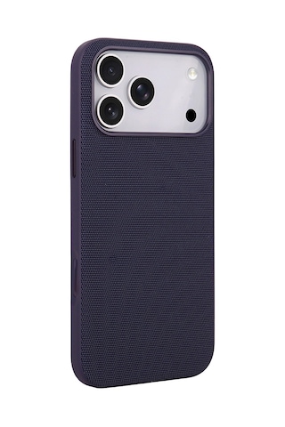Maks Technology Apple Uyumlu iPhone 17 Pro Max Kılıf M-safe Şarj Özellikli Kumaş Tasarımlı Mkst Miami Sert Pc Kapak - Derin Mor