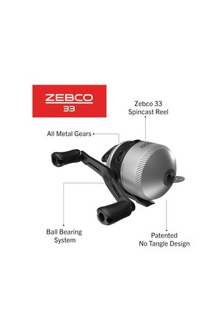 Zebco 33 Spincast Olta Makarası, Değiştirilebilir Sağ Veya Sol Elle Çekme, Yerleşik Isırma Uyarısı, Tamamen Met