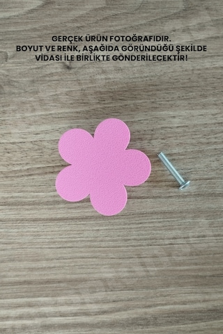 8 Adet - Pembe Çiçek Dolap Kulpu, Modern Mobilya Kulpu, Çiçek Kulp Kulp Vidası Dahildir - 5 Cm Sarı