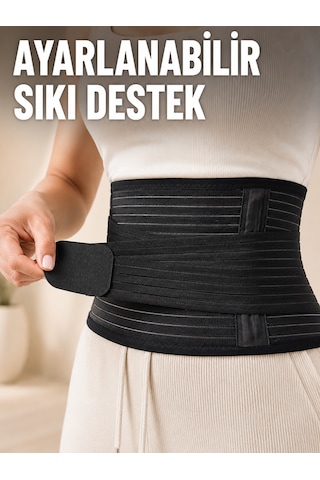 Elastik Bel Destek Korsesi Ayarlanabilir Cırtlı Sıkma Bantlı Bel Kemeri - Lisinya