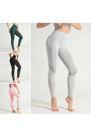 Springsun Kadınlar İçin Rahat Yüksek Bel Yoga Taytı - Nefes Alabilir Seamless Spor Pantolon Yeşil