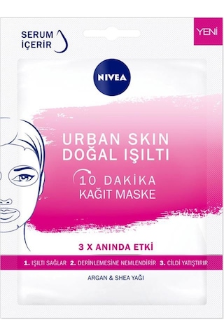Nivea 10 Dakika Urban Skin Doğal Işıltı Kağıt Yüz Bakım Maskesi