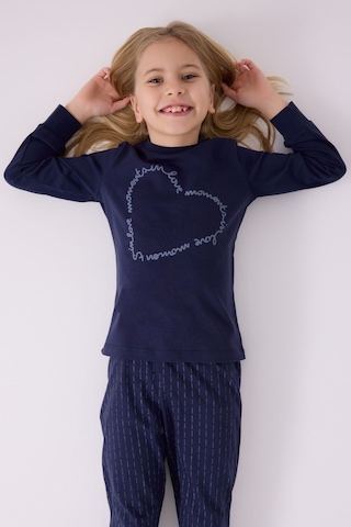 Kız Çocuk Lacivert Uzun Kol Pijama Takım Lacivert