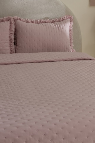 Karaca Home Viona Çift Kişilik Yatak Örtüsü Seti Pudra Pudra