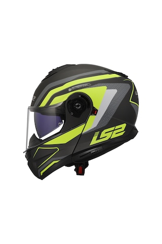 Ls2 Strobe 2 Phantom Motosiklet Kaskı Mat Titanium - Neon Sarı