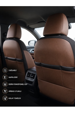 Toyota Auris 2006-2012 Uyumlu Premium Full Deri Oto Koltuk Kılıfı Airbag Uyumlu, Ortopedik, 4 Mevsim 71026240