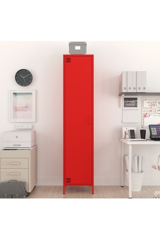 Pera Metal Elbise Dolabı, Soyunma Dolabı, Tek Kapılı, 41,50 X 40 X 189,50 Cm Ral 3020 Kırmızı