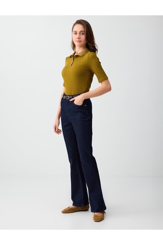 Jimmy Key Mid Rodeo Bol Paça Yüksek Bel Uzun Denim Pantolon 6sw185663986 Çok Renkli