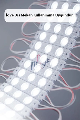 Beyaz Yapışkanlı Modül Led İç/dış Mekan Uyumlu 12 Volt Güçlü Aydınlatma 1 Metre