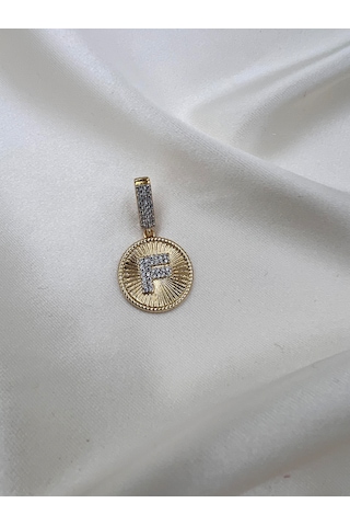 Bbaccessorıes İthal F Harfi Ajda Charm Veya Kolye Ucu Altın