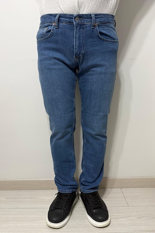 Hacker Denim Dmctekstil Erkek 1022 Yüksek Bel Rahat Kesim Boru Paça Jean Pantolon Koyu Mavi