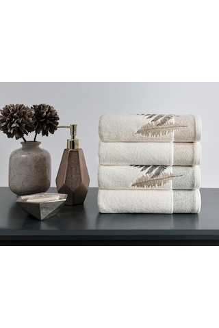 Özdilek Cotton Bliss Renkli 4lü Kutulu Havlu Bej